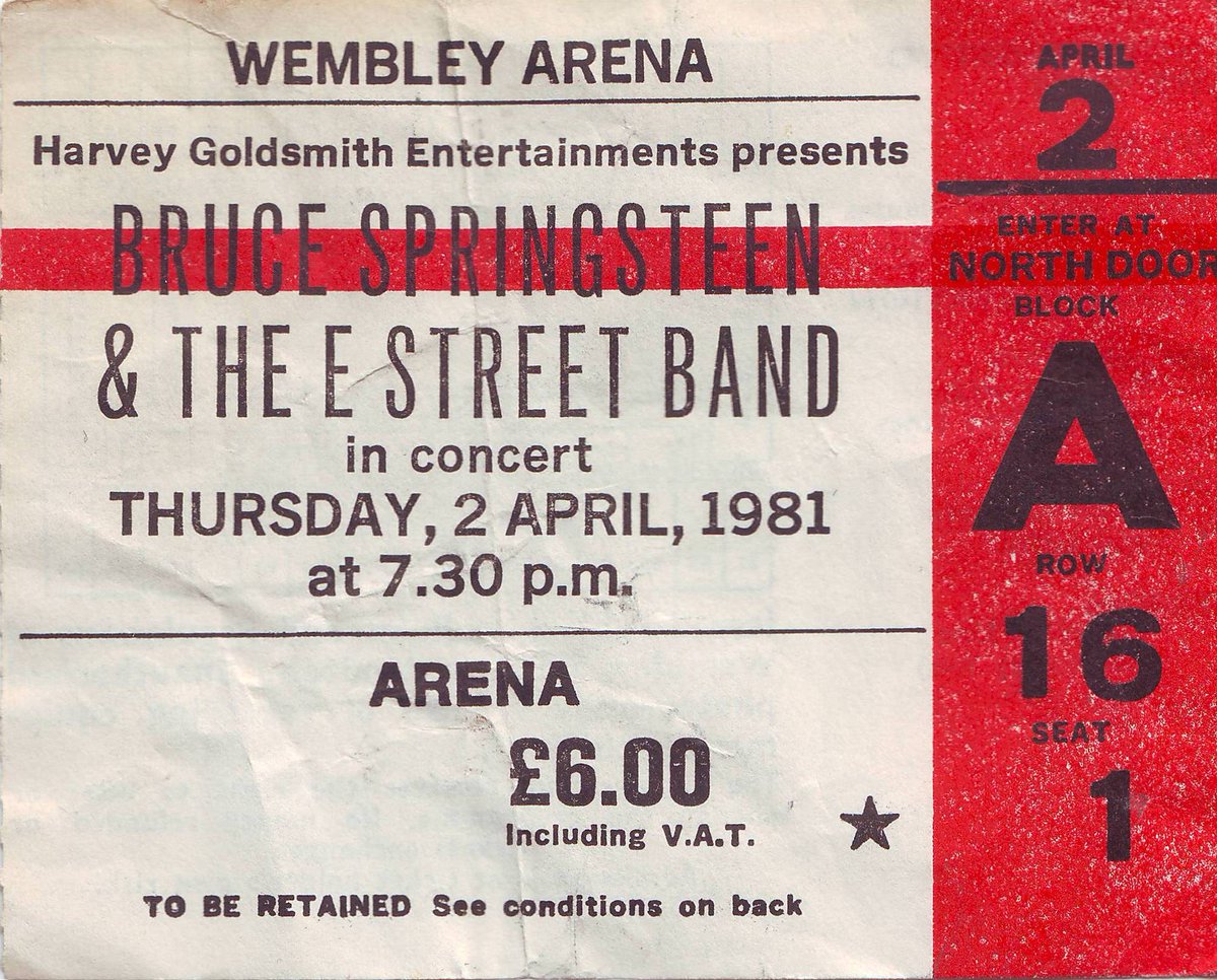 TrevrBroad's tweet photo. 40 years ago this evening was my first ever Bruce show at Wembley. I was so blown away by how good it was I went back the following day and bought a £6 ticket for a £50 outside. @hungryheartuk @davesgreen @c_coups @sinders25 @abcsofbruce https://t.co/clkV4GFDZ1