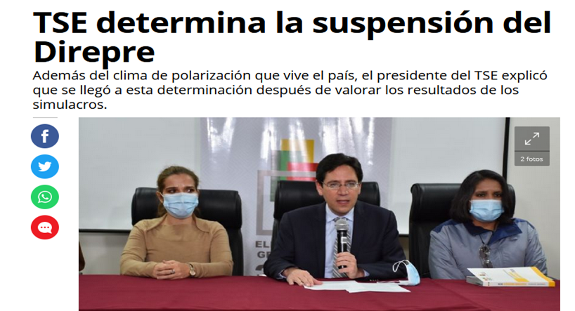 MonicaAparicioA's tweet photo. #Bolivia
#ConcluOEAinforme
#FraudeElectoral2019
#BoliviaNoHayGolpe
#NoFueGolpeFueFraude
#BoliviaEnDictadura
🔴La suspensión del la "Difusión de Resultados Preliminares" #Direpre por parte del TSE, también generó la anulación de las #Elecciones de 2019.
https://t.co/g3zglpFLLA https://t.co/8nO1FJQUJ7