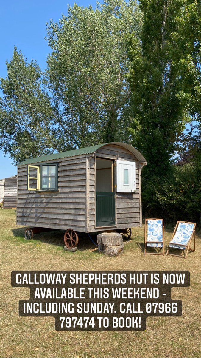 Last minute #staycation anyone? Our lovely Galloway Shepherds hut is now available this weekend. Call 07966 797474 to book!