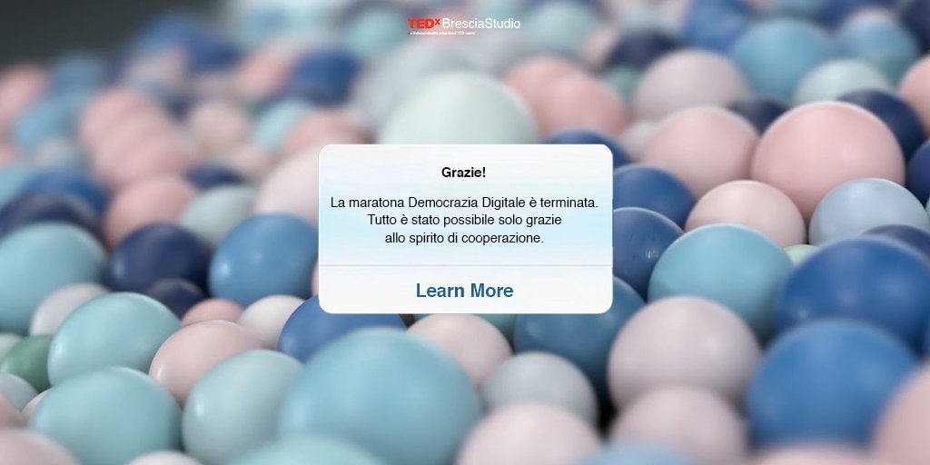 ❌Insieme ai 24 team TEDx in Italia abbiamo esploso la #democraziedigitale.

🖥️E' stato possibile grazie a tutti voi, che ci avete seguito dal vostro pc o smartphone e avete aiutato a condividere la nostra voce

 #2giugno #TEDx #TEDxBrescia #TEDxBresciaStudio #ideasworthspreading
