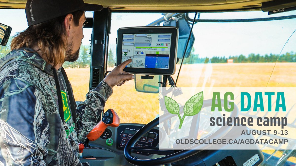 OldsCollege's tweet image. During Ag Data Science Camp, students will:
• stay in on-campus housing
• get hands-on experiences with ag data tech
• attend @AgSmartOlds
This free camp for high school students only has 20 spots available! Apply, by June 7, at OldsCollege.ca/AgDataCamp