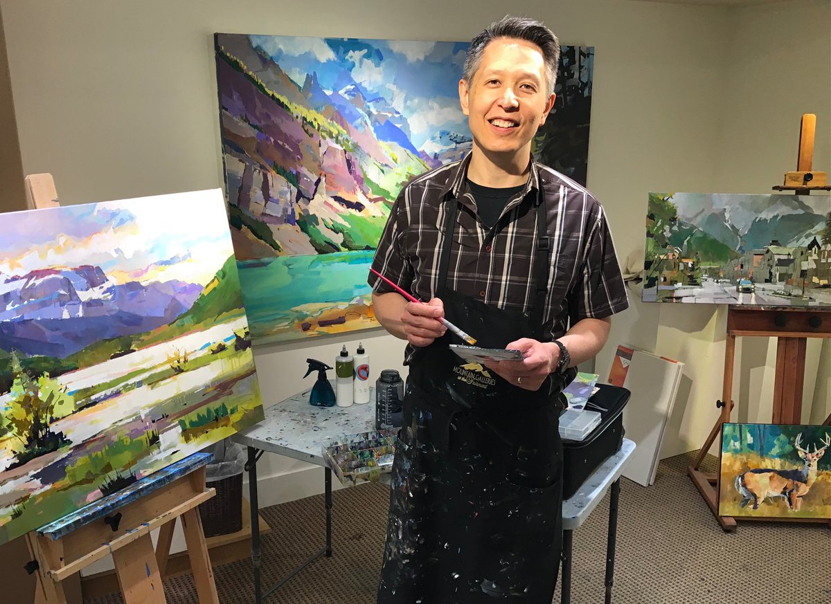 MntGalleries's tweet photo. Mountain Galleries and the Fairmont Banff Springs are happy to resume our popular Artist-In-Residence program with acrylic artist Randy Hayashi in the Art Room through to Monday June 7. Drop by and say hi as Randy tackles 4 brand new works!
#Artistinresidence #mybanff https://t.co/KUhuEpbR2a
