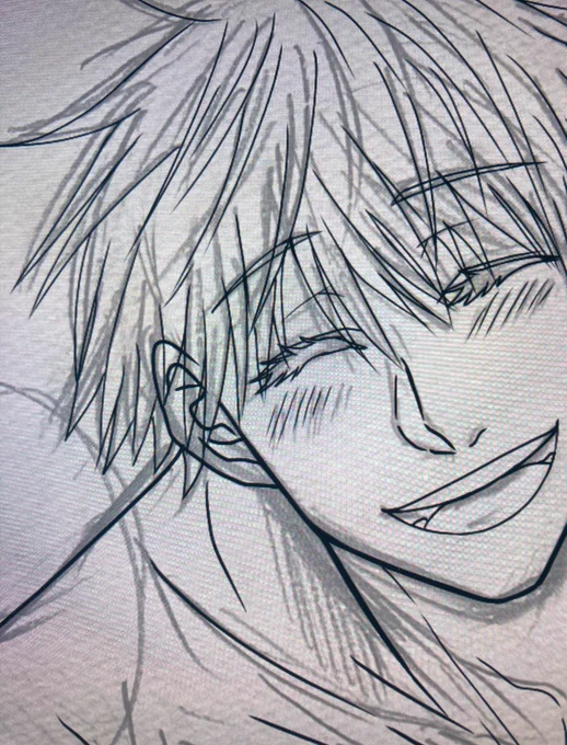 口あいて笑ってた方がいいかな…😗
不器用な指描きマンだからこまいところまで描けないのもどかしぃぃぃ! 