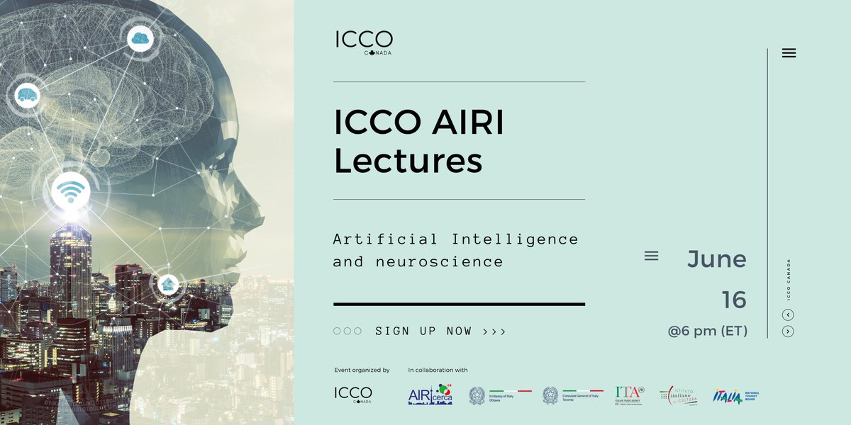 ICCO Canada (@italchambers) on Twitter photo Join us for a new ICCO AIRI Lecture as we learn more about #ArtificialIntelligence👉🏻 tiny.cc/wugxtz
<a href="/Airi_Talk/">AIRIcerca</a> , <a href="/ItalyinCanada/">ItalyinCanada</a>, <a href="/ItalyinToronto/">Consolato Generale d'Italia - Toronto</a>, <a href="/ITAToronto/">ITA Canada</a>, #IstitutoItalianodiCulturaToronto & Italian National Tourist Board - Canada Join us for a new ICCO AIRI Lecture as we learn more about #ArtificialIntelligence👉🏻 tiny.cc/wugxtz
<a href="/Airi_Talk/">AIRIcerca</a> , <a href="/ItalyinCanada/">ItalyinCanada</a>, <a href="/ItalyinToronto/">Consolato Generale d'Italia - Toronto</a>, <a href="/ITAToronto/">ITA Canada</a>, #IstitutoItalianodiCulturaToronto & Italian National Tourist Board - Canada