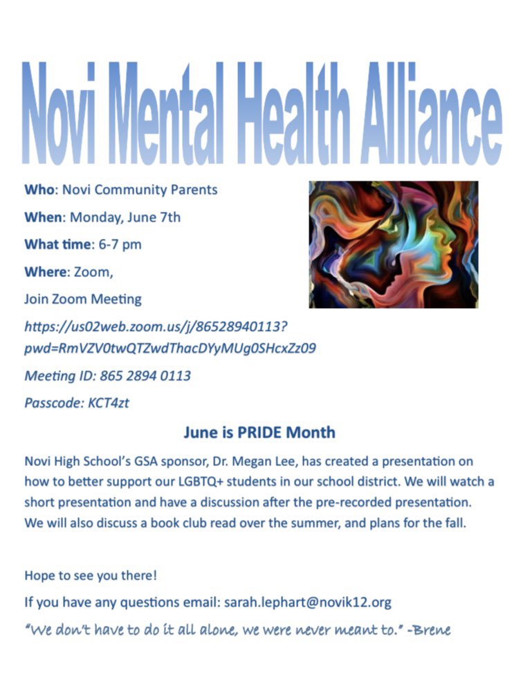 Novi Mental Health Alliance tweet media