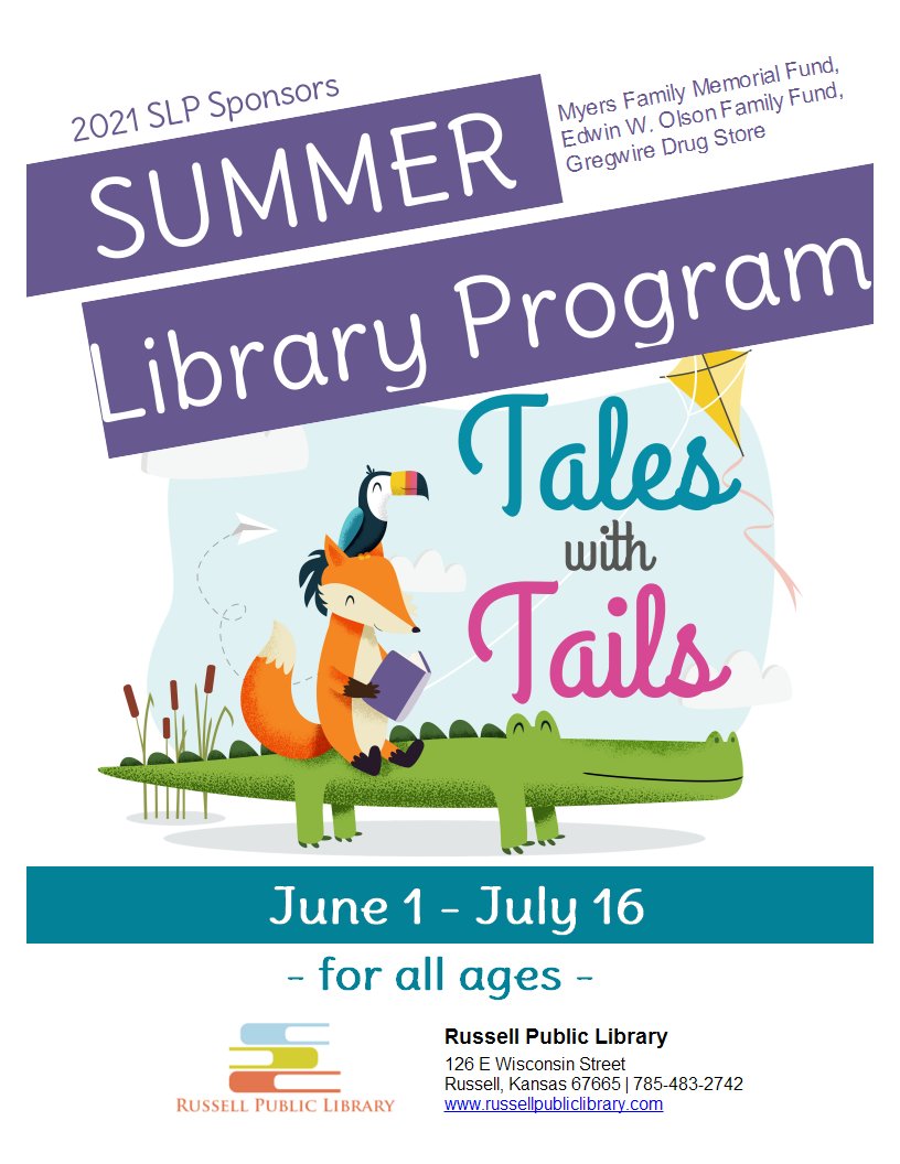 RussPubLib's tweet image. Let our sponsors know how much you appreciate them!  #SLP #summerlibraryprogram #tailsandtales libraryaware.com/2BD4TN