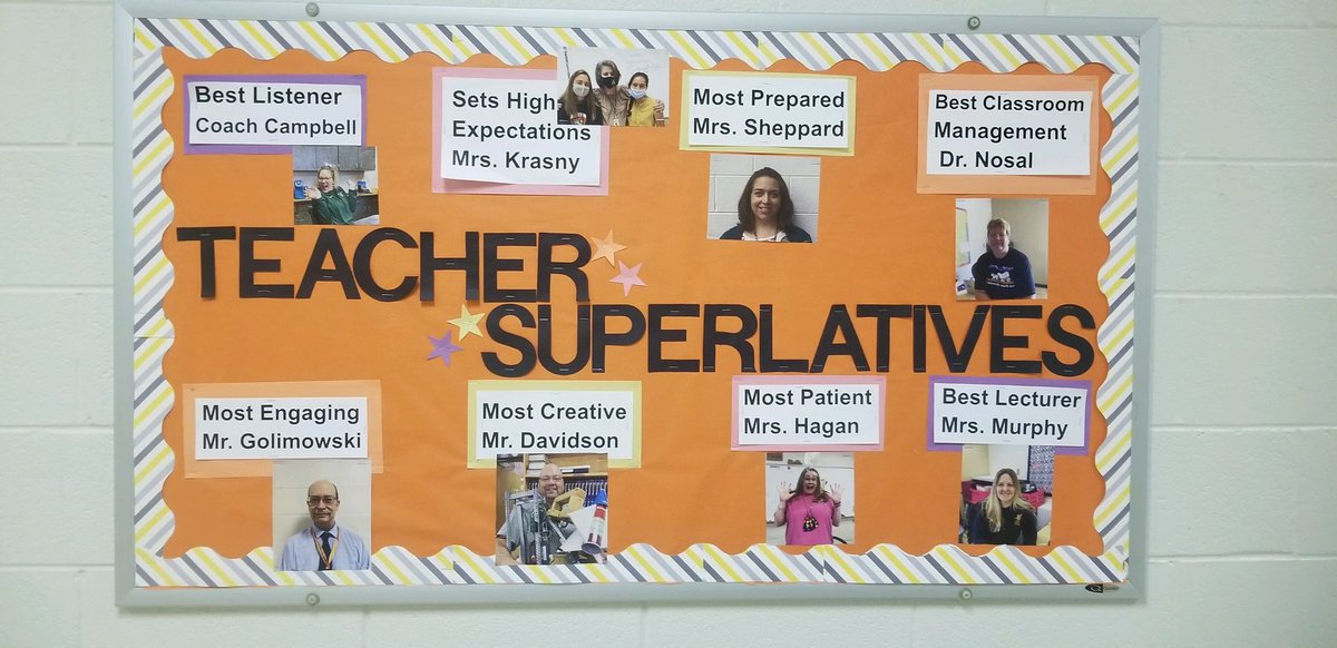 Just want to say Thank You to the students who voted!  This means so much to me as is it came from them!  I am also very pleased to be along side some of the greatest teachers at Kettle Run.  KRHS Teacher’s for Tomorrow program, Ellen Nosal, Best Classroom Management.