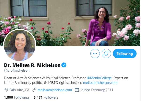 Sage_Publishing's tweet photo. Whether #PoliticalScientist @profmichelson's work "focus[es] on members of the Latinx, LGBTQ, or other marginalized groups, she uses her research to motivate greater equality &amp; justice for all.

She is also a founding exec. committee member of @womenalsoknow. 

#QueerInSBS https://t.co/jFw34Tf9Pr