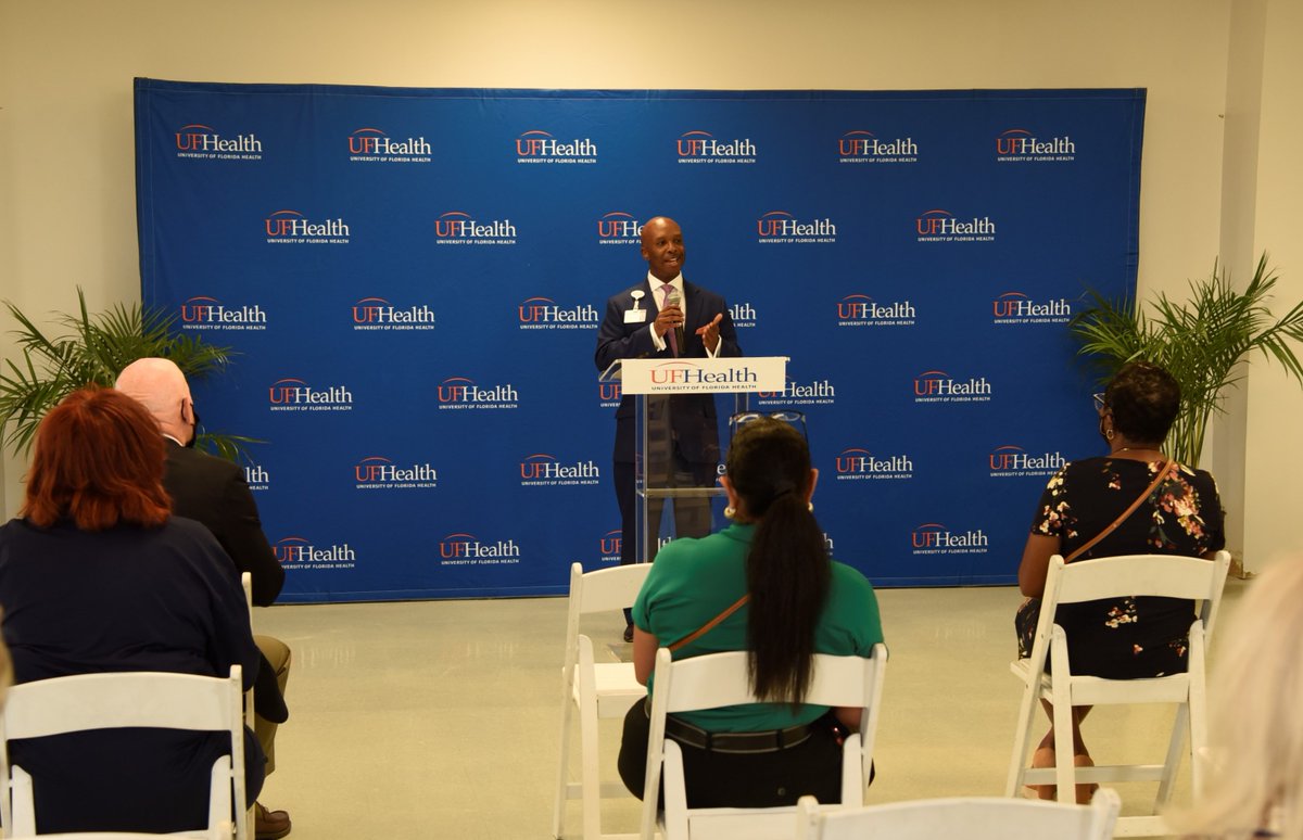 UF Health Jacksonville CEO Dr. Leon L. Haley, Jr, addresses attendees about the Urban Health Alliance.