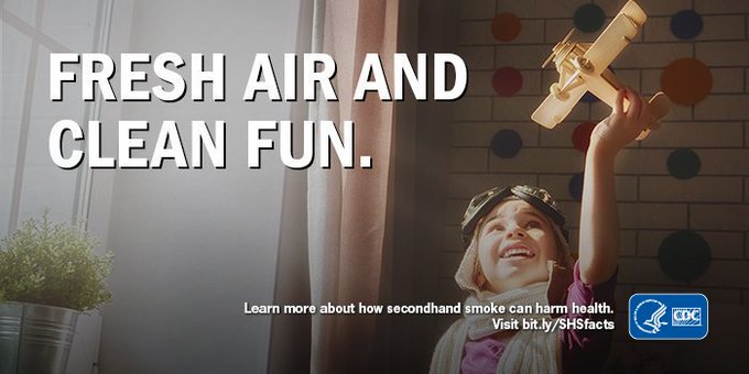 CDCTobaccoFree's tweet photo. Lean into that #FridayFeelng and enjoy fresh air this weekend. Going smokefree can protect your loved ones from the dangers of second hand smoke. https://t.co/0ann61UxHF
