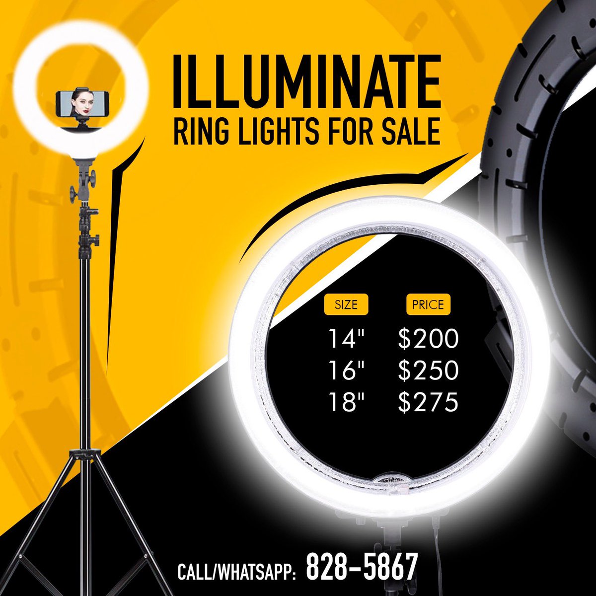 Ru4artwork's tweet image. Ring lights at the best prices available in Barbados #Illuminate #GetOneMedia for your flyers