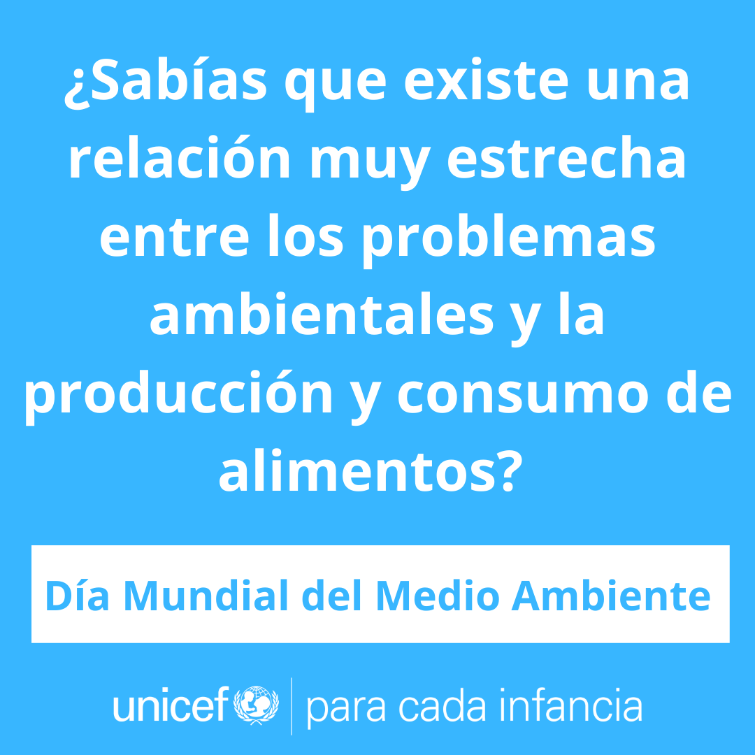 UNICEFargentina's tweet photo. El sistema agroalimentario se considera uno de los principales motores de la degradación ambiental porque utiliza recursos naturales, fertilizantes, plásticos

Necesitamos sistemas sostenibles que protejan la salud pública, poniendo a 👧👦en el centro
#DiaMundialDelMedioAmbiente https://t.co/4Af50jBJcd