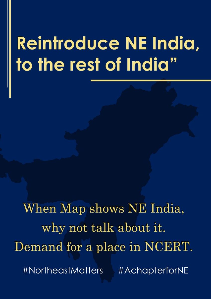 Northeast is an integral part of India 🇮🇳
It is time the NCERT Textbook introduces NE History as part of their syllabus.
I support the demand of 
#Achapterfornortheast &  #NorthEastMatters