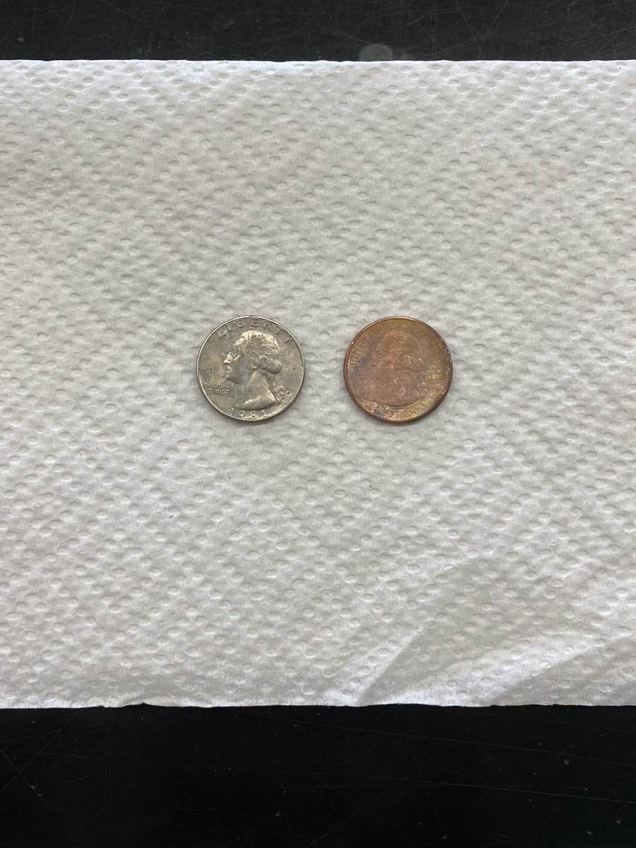 Fun with redox. Silvering a glass bottle, and electroplating a quarter with copper.