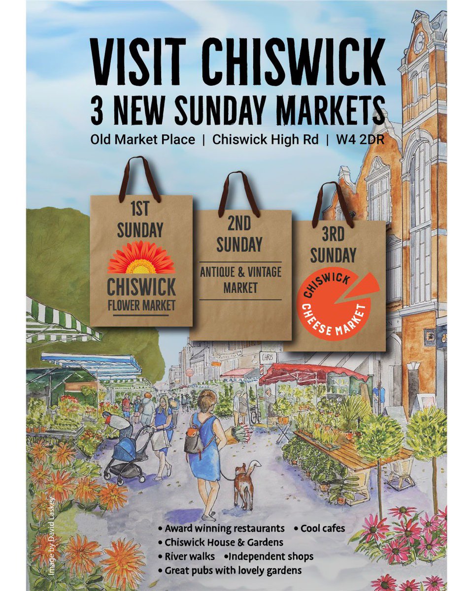 Four good reasons to visit Chiswick - a flower market, an antiques market, a cheese market and of course, The Old Cinema! 🌺 🪑 🧀