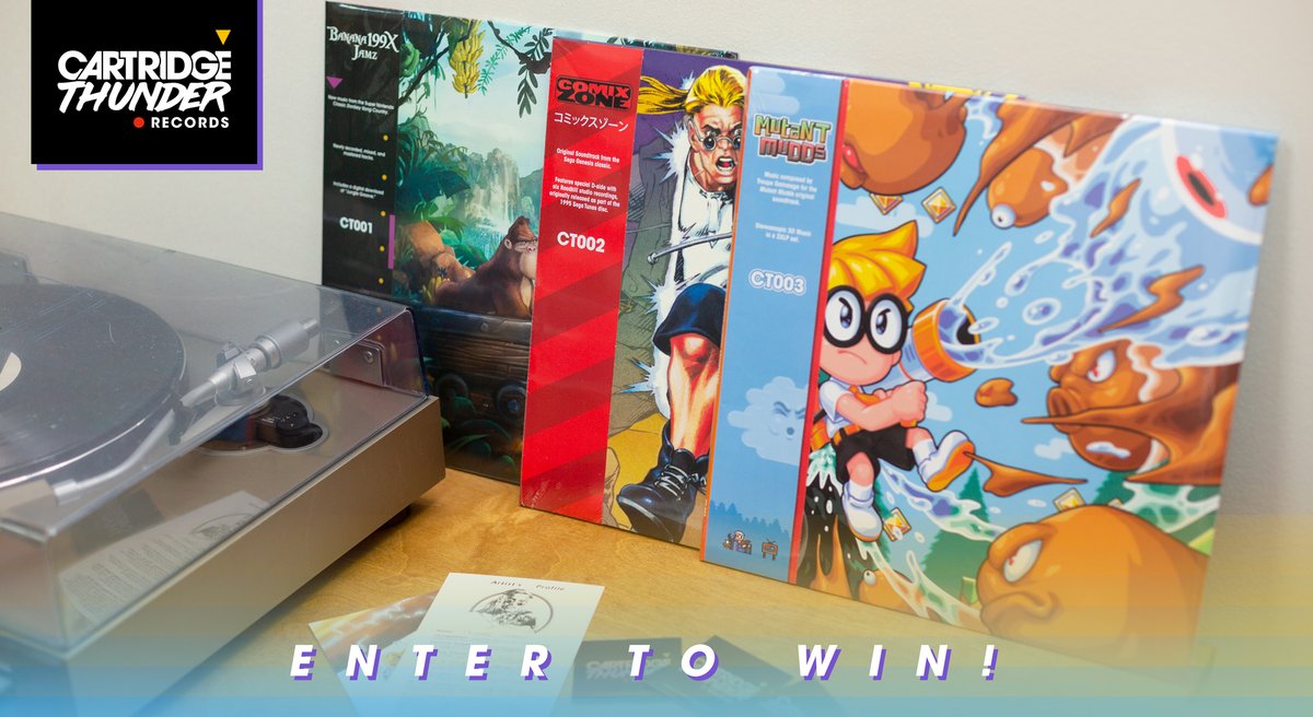 CTRecordShop's tweet photo. ENTER TO WIN the Cartridge Thunder trifecta! 3 records, 1 competition. To enter you must:

➫ Follow us on Twitter
➫ Like and Retweet this post!

That's it! Ends @ noon on Monday 6/7! Prize includes: Banana Jamz, Comix Zone, and Mutant Mudds 🎶 https://t.co/zGRmSi5xul