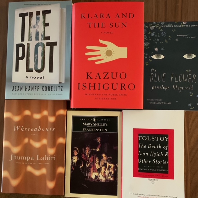 priscillagilman's tweet photo. The 6 books I'll teach to book groups this June!
#theplotbook #frankenstein #ishiguro #tolstoy #jhumpalahiri https://t.co/YSuvpRiY0x