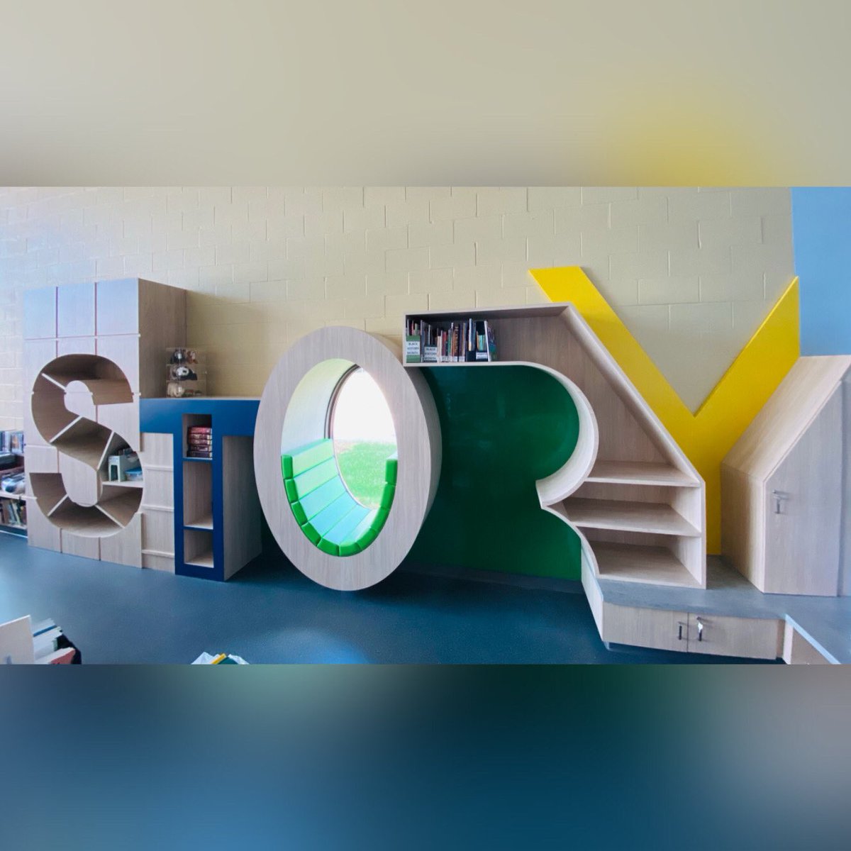 HossackAssoc's tweet photo. The child care addition &amp; new library is complete at St. Michaels CES. We are loving the library's STORY wall, complete with the comfy window to the world and lego wall. We can't wait for the students to see their new space in September! @StMichaelHCDSB  @HCDSB https://t.co/FakM9TaqbP