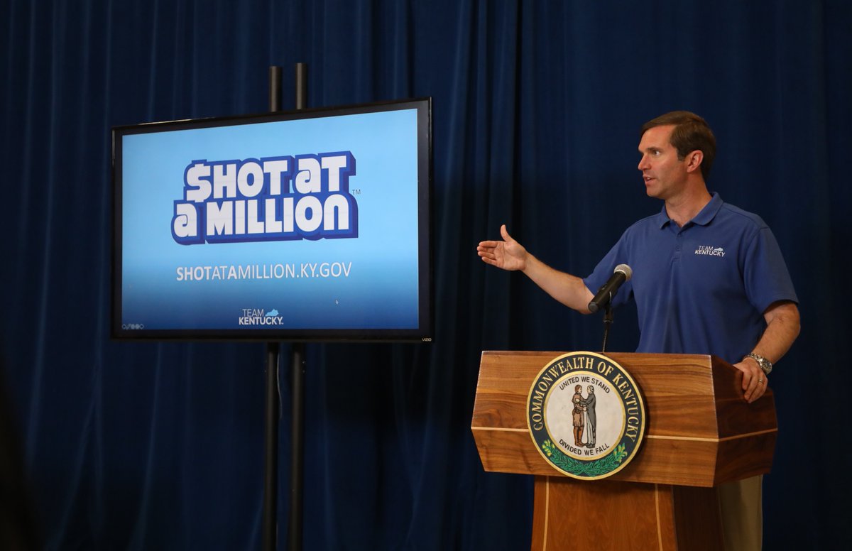 On Friday, Gov. Andy Beshear invited Kentuckians to get a COVID-19 vaccine and enter for a Shot-at-a-Million – the state’s new vaccine incentive drawing. Entry begins today, Friday, June 4, 2021. shotatamillion.ky.gov

Read more: go.usa.gov/x6bRc