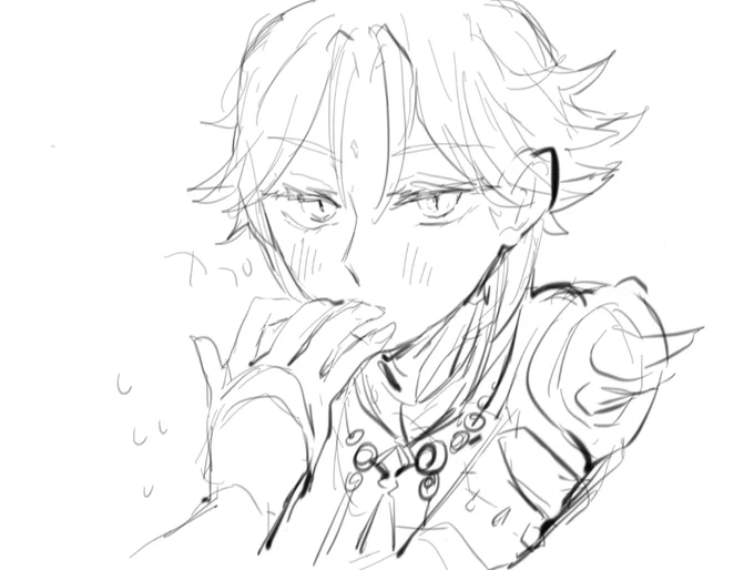 「キスの場所」を描こうとして甘噛みしてた魈蛍 