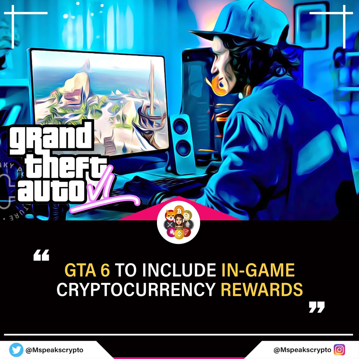 mspeakscrypto's tweet photo. According to the recent tweet by Tom Henderson GTA 6 will be rewarding played with cryptos instead of cash on completing certain missions.
Follow @mspeakscrypto for more update about the world of cryptos.

𝙋𝙡𝙚𝙖𝙨𝙚 𝙣𝙤𝙩𝙚 𝙩𝙝𝙞𝙨 𝙞𝙨 𝙣𝙤 𝙛𝙞𝙣𝙖𝙣𝙘𝙞𝙖𝙡 𝙖𝙙𝙫𝙞𝙘𝙚. https://t.co/V0nUsZExdC