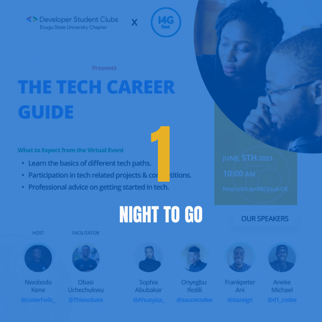 Its 1 night to go guys!!!

Register here👇

bit.ly/DSCEsut-CG