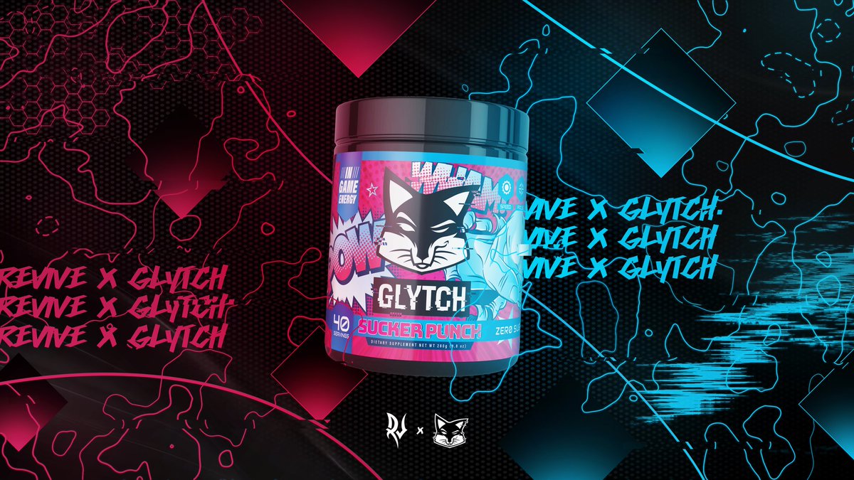Revive X Glytch 

We're excited to announce our partnership with @GlytchEnergy 

Make sure you use code "Revive" for 20% off: glytchenergy.com

#ReviveFTW  #GlytchFam