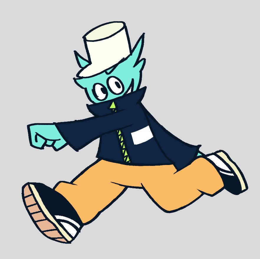 kinsazo's tweet photo. wacky dynamic pose (slightly new design) #art #oc #originalcharacter #runningoutofhashtagideas https://t.co/X1TAq49Orf