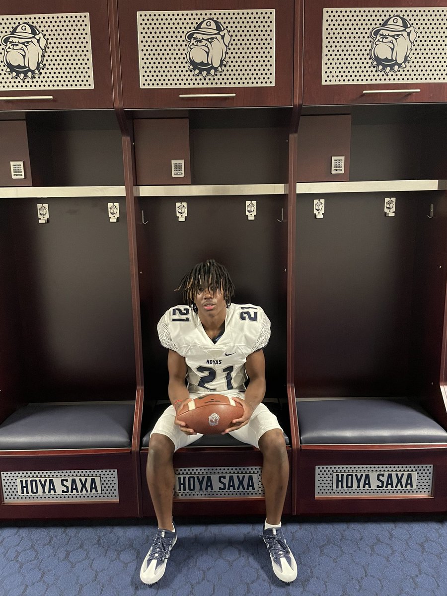 After a great visit and talk with <a href="/CoachThames21/">Steve Thames Jr.</a> I am thankful to say I have received an offer from the prestigious Georgetown University ⚪️ <a href="/SkysTheLimitWR/">Margin Hooks</a> <a href="/CoachDEllis1914/">Coach Dom Ellis M.Ed.</a> 
<a href="/LEISDAthletics/">LEISD Athletics</a> #HoyaSaxa