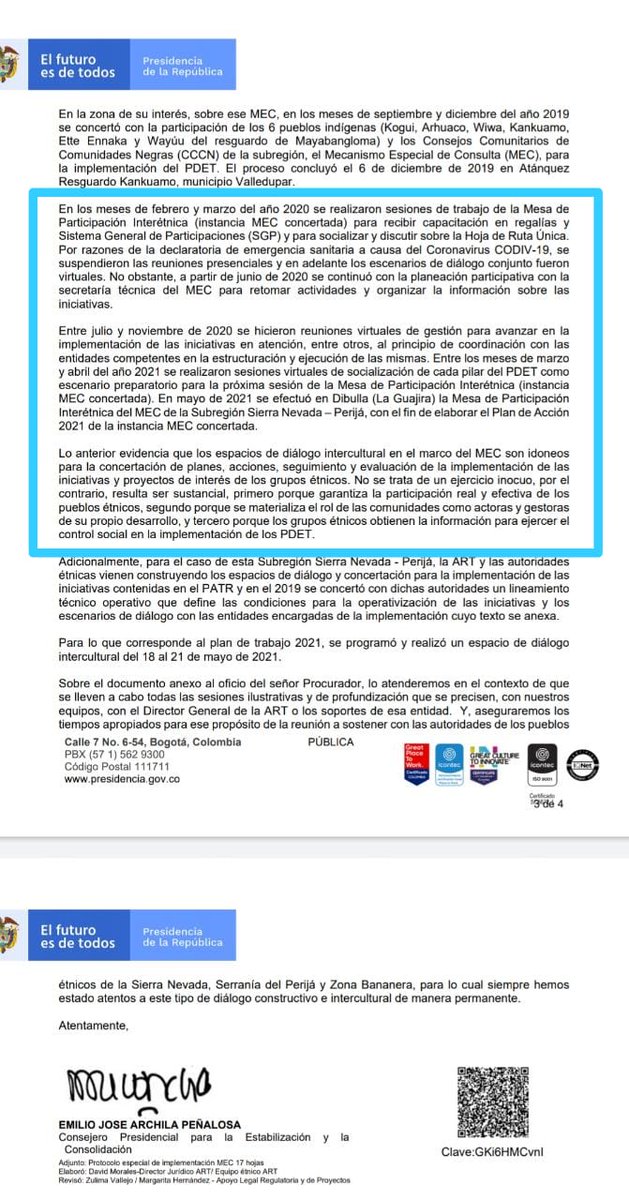 carguichurio's tweet photo. Que mentira si ni siquiera se ha instalado oficialmente la Mesa. Que burla con los Pueblos Indígenas y Afros de la Sierra Nevada  de Santa Martha @EmilioJArchila @PGN_COL @El_Pilon @petrogustavo https://t.co/eP0MeRFKhg
