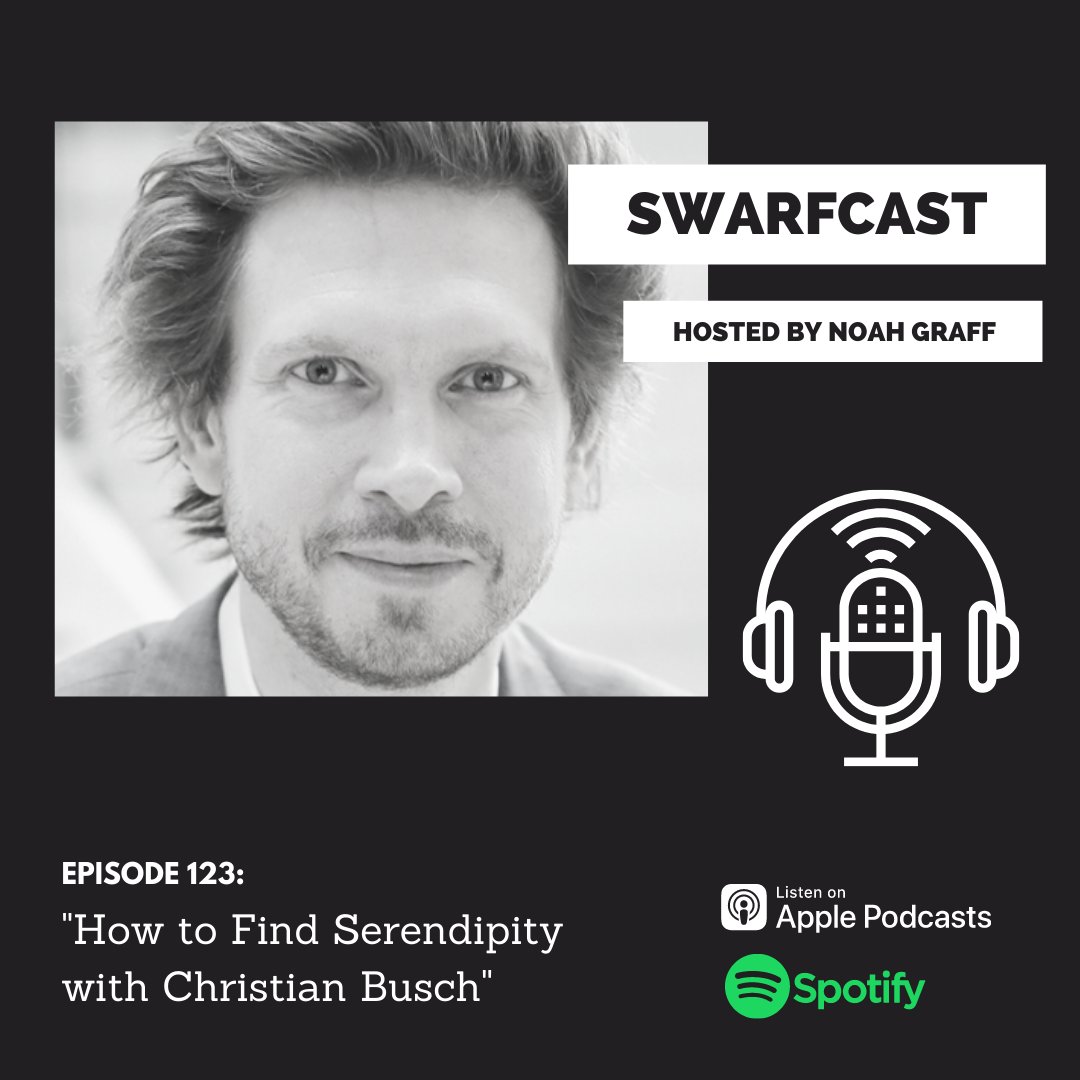 GraffPinkert's tweet photo. Do you think of yourself as lucky? Author Christian Busch says lucky people have a skill for recognizing luck. Find serendipity when you listen to Swarfcast at https://t.co/YGx1z1QGNo, or on your favorite podcast player. #christianbusch #interview #thursdaythoughts #newpodcast https://t.co/JOjcDy8xTX