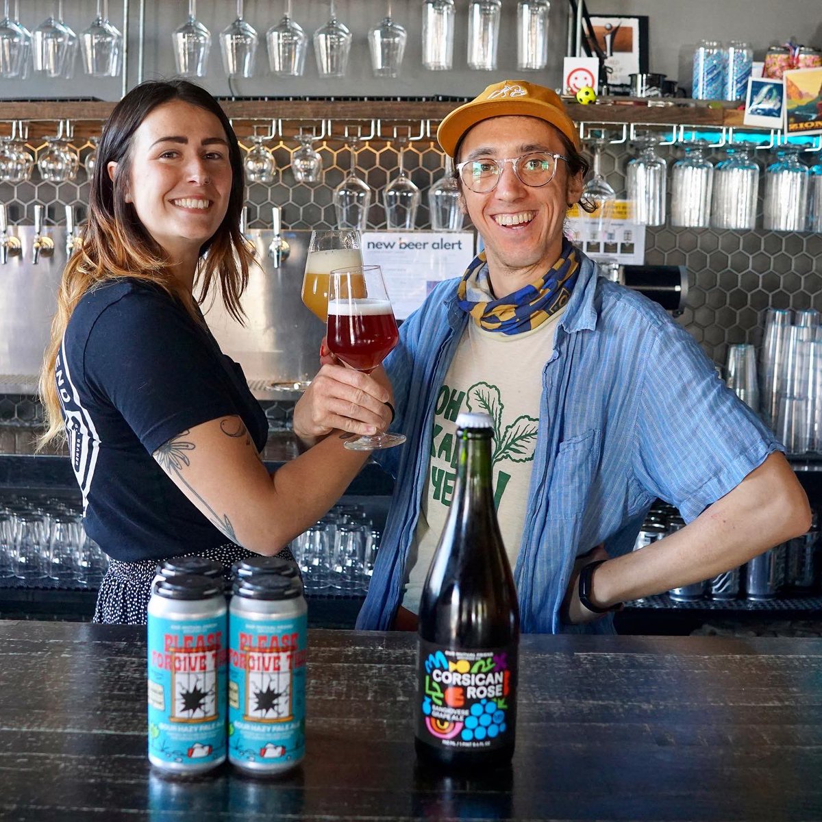 We are pleased to present two brand new beers to y’all today! PLEASE FORGIVE THIS. A Sour Hazy Pale Ale collaboration with Wild Provisions, and CORSICAN ROSE. A Sangiovese Grape Ale made with a two year old golden mixed-culture base, later rested on the grapes. Cheers!