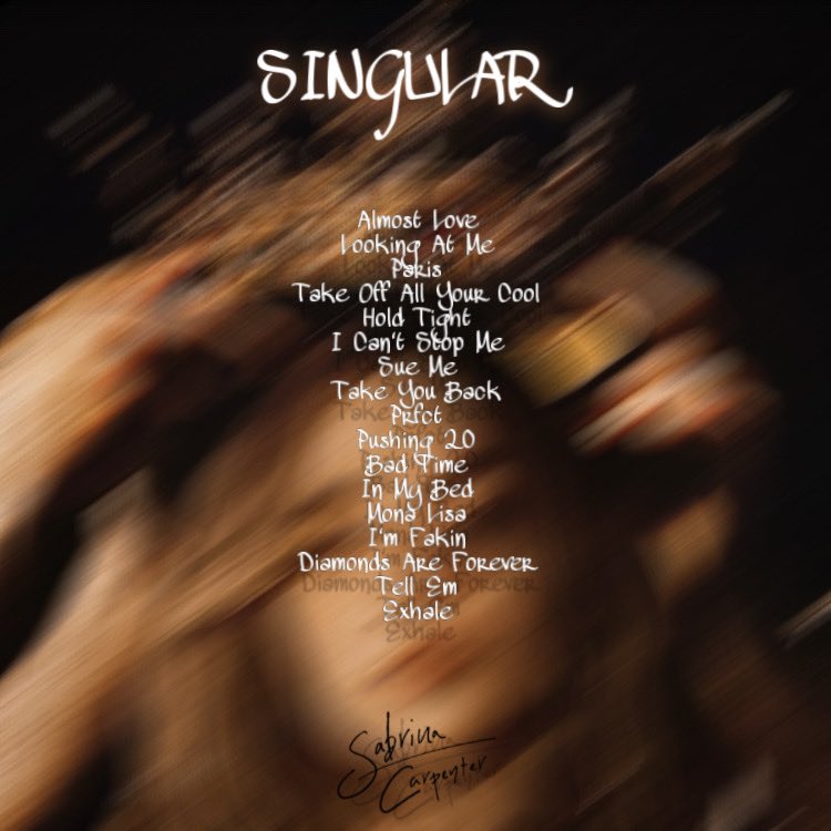 tanoalessio's tweet photo. I think that sabrina’s music career it’s slowly dying. For the depression i made a complete edition of singular(a playlist with both albums) p.s. the credits are on the image (ig: prfct.creative)
#sabrinacarpenter #singularact1 #singularact2 https://t.co/rU9cgf7Piw