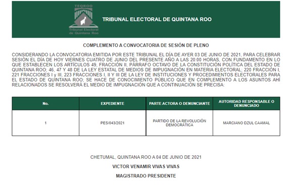 TEQROO_Oficial's tweet image. #AvisoComplementario del @TEQROO_Oficial, para la sesión no presencial convocada para este 4 de junio de 2021 a las 20:00 horas, en #vivo a través de la plataforma zoom.

Aquí todos los datos y el link para el ingreso a dicha sesión de Pleno: