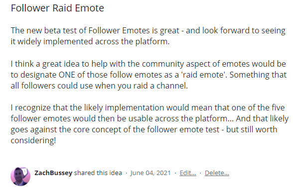 Zach Bussey One Of Those New Follower Emotes Designates As A Raid Emote If You Like The Idea Shoot It An Upvote In The Uservoice T Co 011xyyrv3k T Co Dij5mvas5g Zach Bussey One Of Those New Follower Emotes Designates As A Raid Emote If You Like The Idea Shoot It An Upvote In The Uservoice T Co 011xyyrv3k T Co Dij5mvas5g