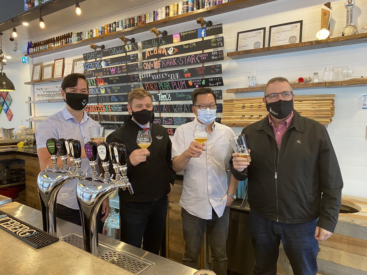 FureyAndrew's tweet photo. Cheers to being together again!

A great visit to @QuidiVidiBeer and @QVVPlantation to talk with local business about how our reopening plan will have a great impact on the local economy. They are looking forward to a busy summer in Quidi Vidi! https://t.co/FSnbkChbCa