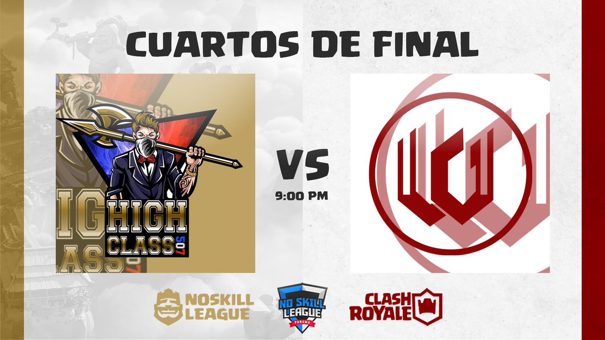 #CR | CUARTOS DÍA 3 ✨

Se acercan las semifinales y <a href="/HighClass507pa/">HIGHCLASS507</a> y <a href="/Legends507gg/">Legends Gaming</a> lo saben 👀 ¿Quien se llevará la victoria? ¿Vendrán a recoger sangre? 

🔥 Entérate hoy a las 9:00 pm!

🖥 En directo por el canal de: <a href="/El3ctr1fy/">Jesús Alberto ⚡</a> 

#NoSkillLeague #ClashRoyale
