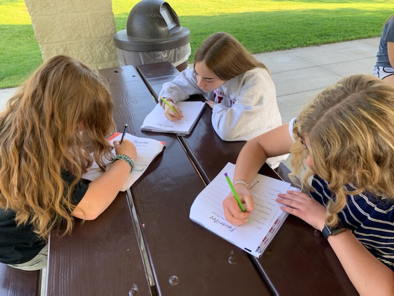 SMS_Owls's tweet photo. With the beautiful weather yesterday, Ms. Schwensohn's 7th grade ELA classes worked outside on a time capsule. https://t.co/cDfEjvZk4I