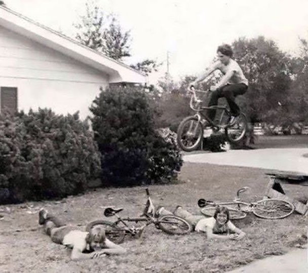 Super70sSports's tweet photo. Let me do some back-of-the-envelope physics here … I’m projecting that front tire will be residing in Tommy’s kidney in about .3 seconds. https://t.co/sjN510aXH9