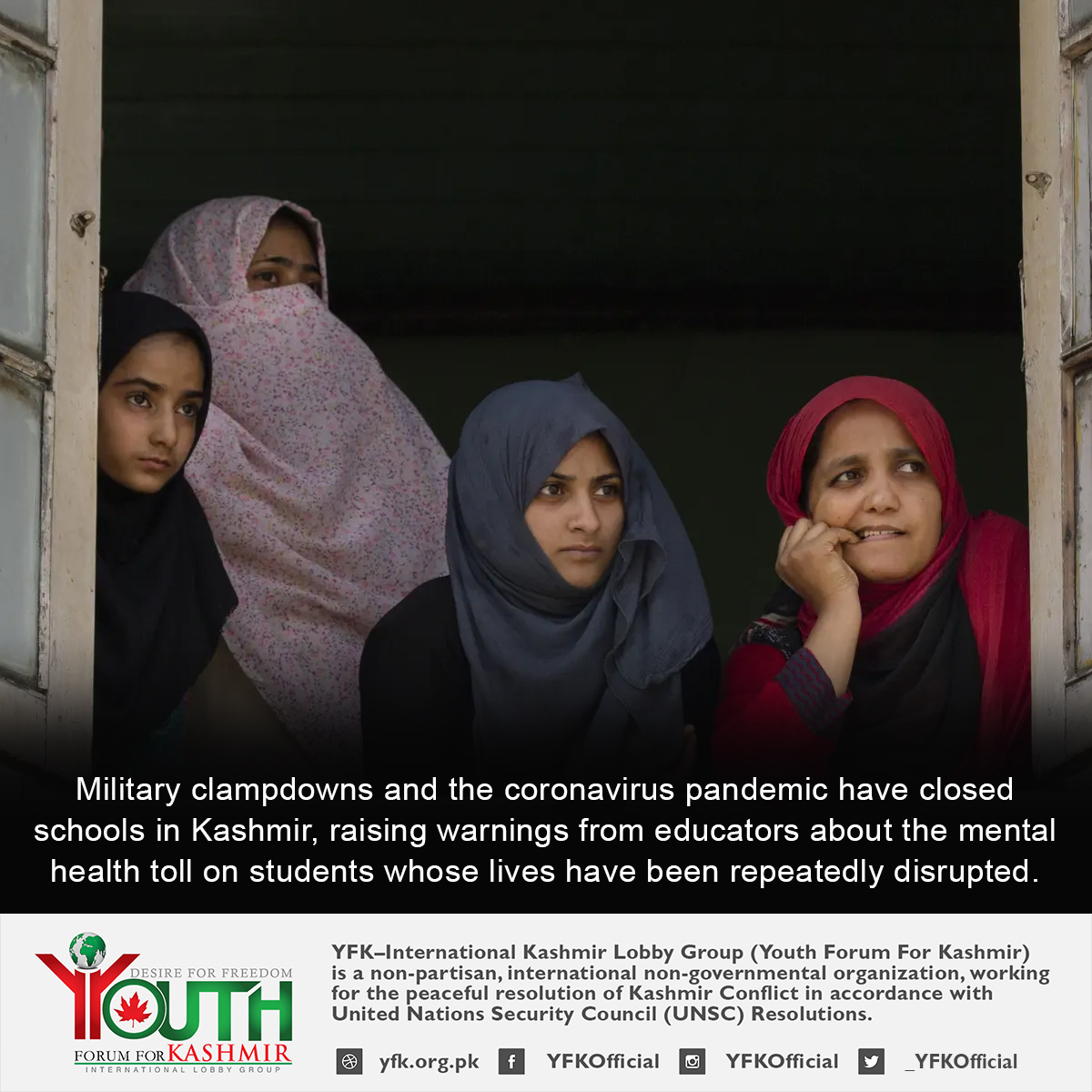 Diploviews's tweet photo. Military clampdowns and the coronavirus pandemic have closed schools in Kashmir, raising warnings from educators about the mental health toll on students whose lives have been repeatedly disrupted.

#ChildrenOfKashmir via @newhumanitarian 

https://t.co/5h0ylBmVZm https://t.co/T1y6WFOCUh