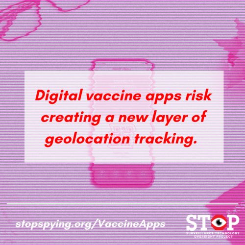 STOPSpyingNY's tweet photo. Vaccine registries, day passes, &amp; passports are not one and the same. Learn to distinguish the big tech surveillance from proven public health methods in STOP’s latest report! @FoxCahn @mEleniManis @allan_hummade 
 https://t.co/0vSb71RgWM https://t.co/NGJMq4dCHN