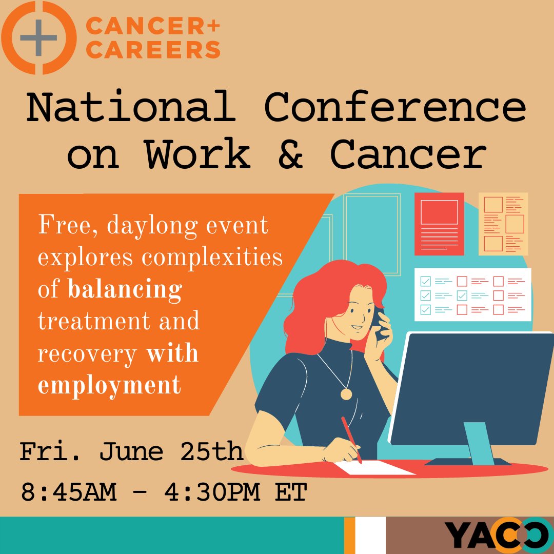 Cancer and Careers is having their 11th annual National Conference on Work &amp; Cancer virtually on Friday, June 25th. This free daylong event explores the complexities of balancing treatment and recovery with employment &amp; is open to those touched by cancer.
ow.ly/INrk50F3fP5