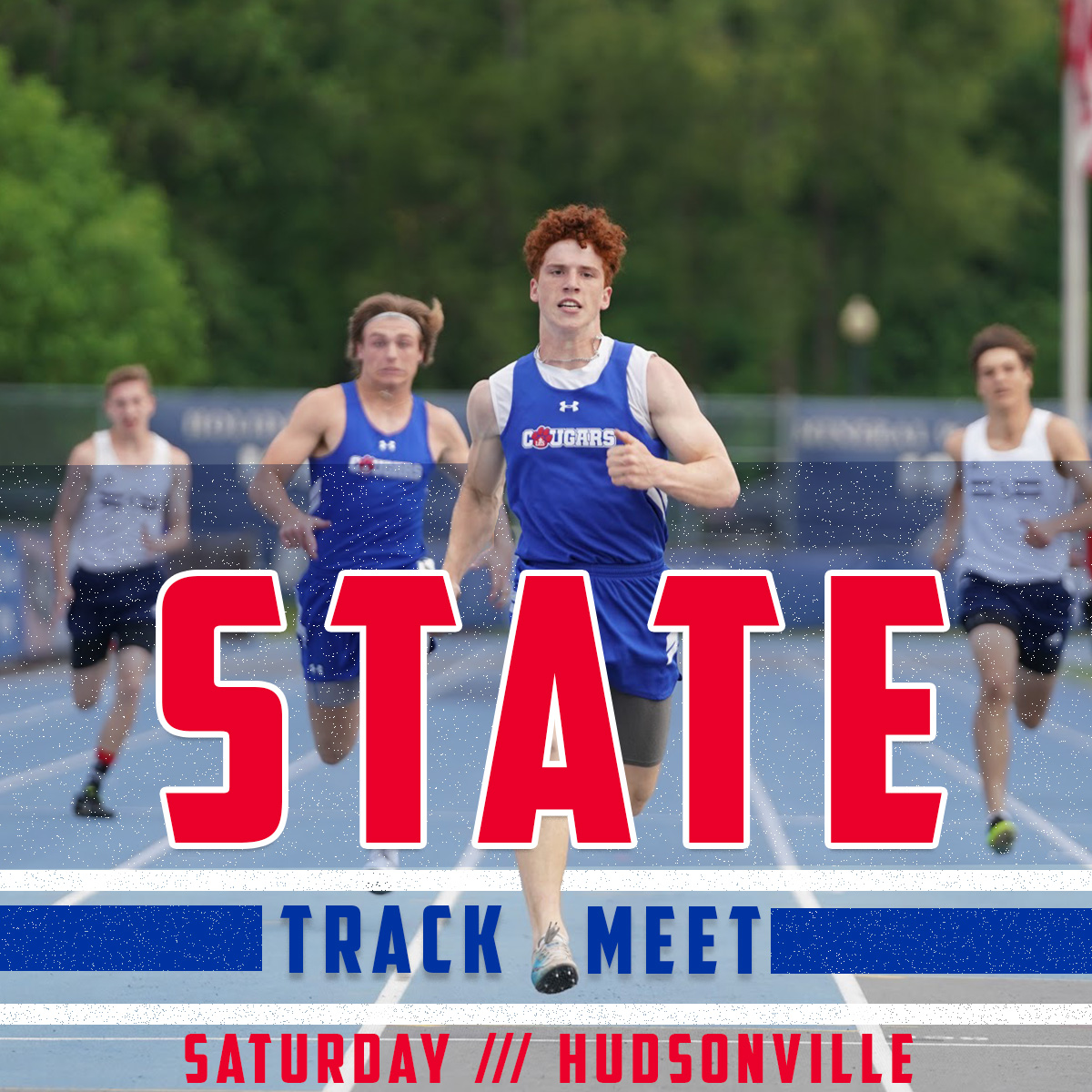 LCSCougars's tweet photo. Our #LCSTrack team is headed to the @MHSAA State Final! The Cougars will participate this Saturday at Baldwin MS in Hudsonville. Congratulations and best wishes to Jameson, Clay, Elliot, TJ, Triston, and Coach Bloom! Tickets: https://t.co/xaeOqb1Crj. Let's #GoCougars! https://t.co/4maJ3zIo7z