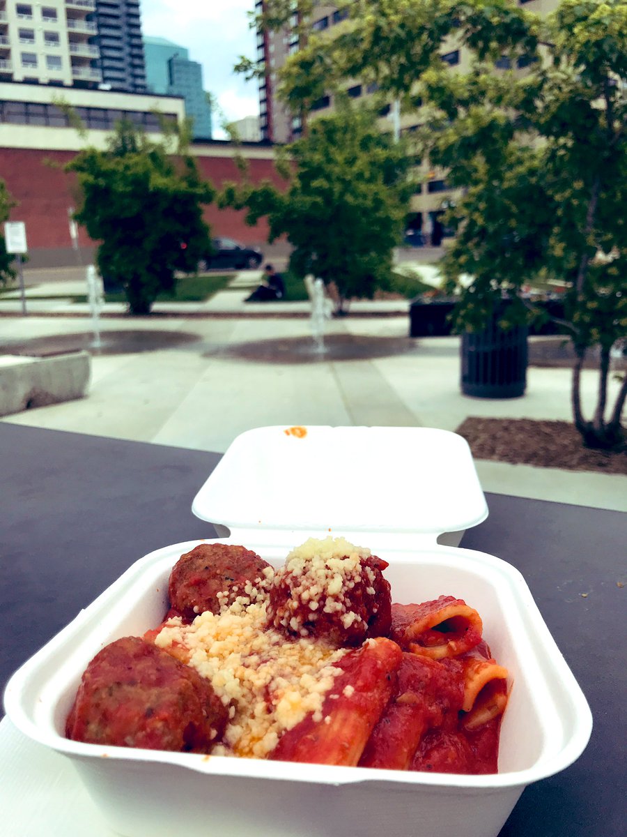 Meatball madness by @BradSmoliak for lunch in the park! #yegdt #yegfood