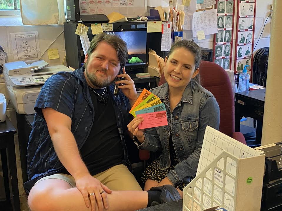 BVT1967's tweet photo. “Call us, beep us, if you wanna reach us!” ☎️

We’re Sam and Celeste, the Box Office team for BVT’s 2021 season. If you haven’t gotten your tickets yet, give us a call! (402) 825-4121 https://t.co/zUqTDaAHOo