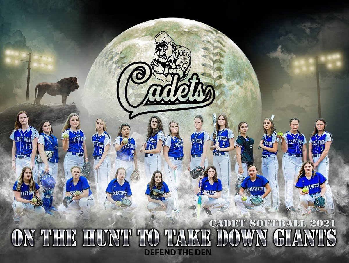 “On the hunt to take down giants” 2021 Cadet Softball posters are ready and waiting for orders 🦁 Contact <a href="/FosterTami/">Tami Foster</a> for more info!!! #defendtheden
