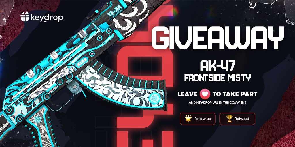 keydropcom's tweet image. Giveaway on AK-47 | Frontside Misty 🎁

👊 Just leave ❤️ under the post!
🌟 Follow us!
🏆 Retweet!
 
⏰ Wait 24 hours!

#freeskins #csgoskinsgiveaway #csgoskinsfree #giveaway #airdrop #csgocases #csgocase #csgocommunity #csgoesport #skins #csgoskins #keydrop #csgo