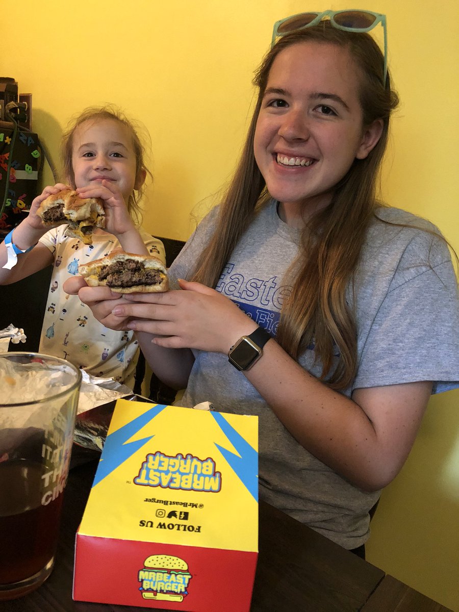 TheMatoe's tweet photo. The hubby decided we should surprise the kids with @MrBeastBurger tonight. Even the guys are fan-girling! #Itwasfire #wheresthetomatothough https://t.co/k3B71tCfNA