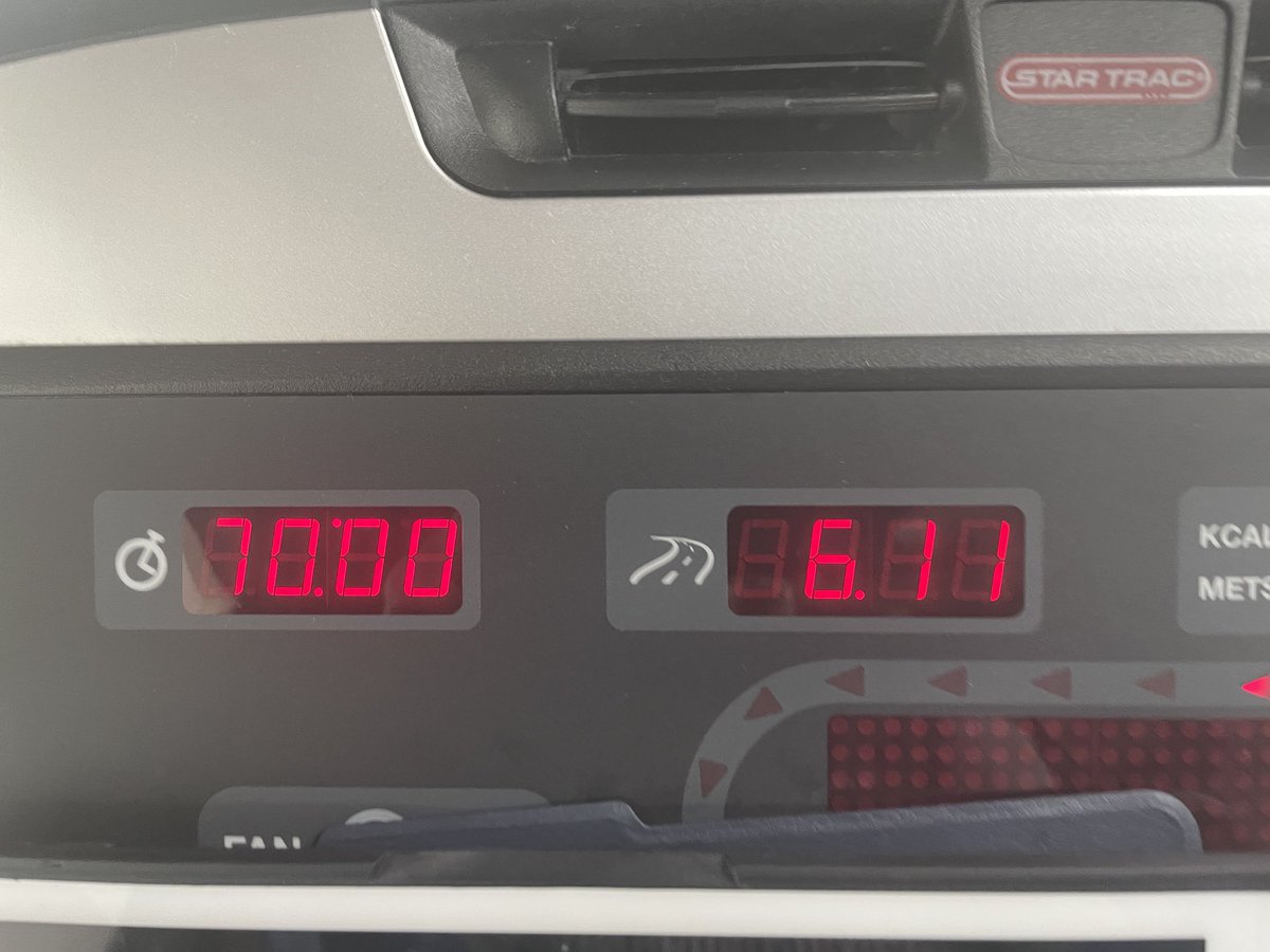 Getting it done on the road. ☑️ 70 min Treadmill: jog a song/fast walk a song x repeat until 6 miles. Be certain to complete the recommended minimum of 150 min of moderate to vigorous exercise per week. #FreedomFamily #Andele150 ⁦<a href="/BerwynSouth100/">Berwyn South District 100</a>⁩ ⁦<a href="/StanFieldsMC/">Stan Fields</a>⁩