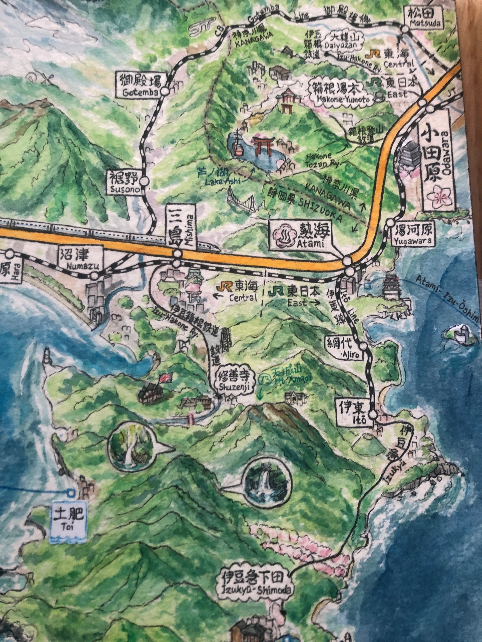 Ze Han 韓澤 Detailing 鉄道 路線図 地図で見る日本 Jr東日本 Jr東海 水彩イラスト 関東地方 地図 イラスト 青春18きっぷ 水彩 T Co 0aiopceh7q Twitter